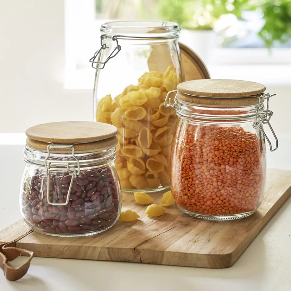 Hot Pradel France Lot de 3 bocaux en verre