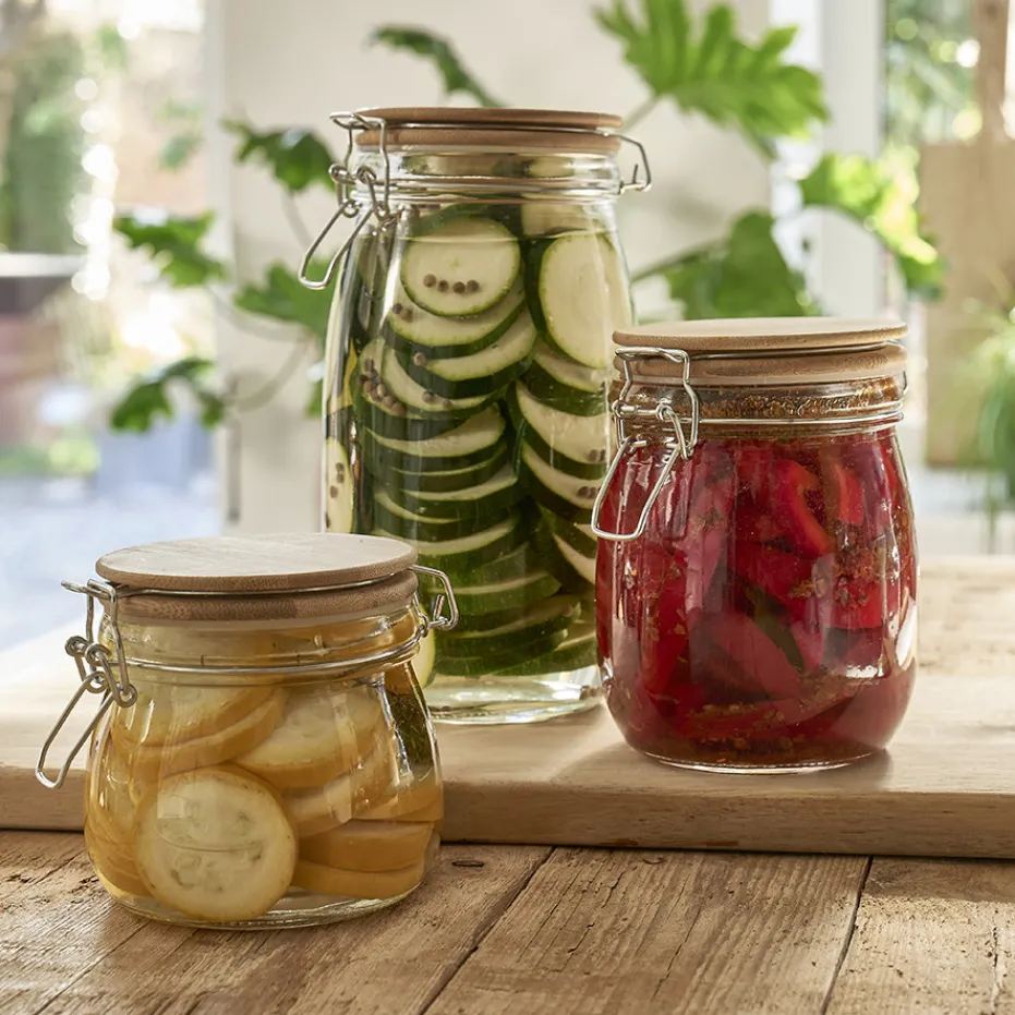 Hot Pradel France Lot de 3 bocaux en verre