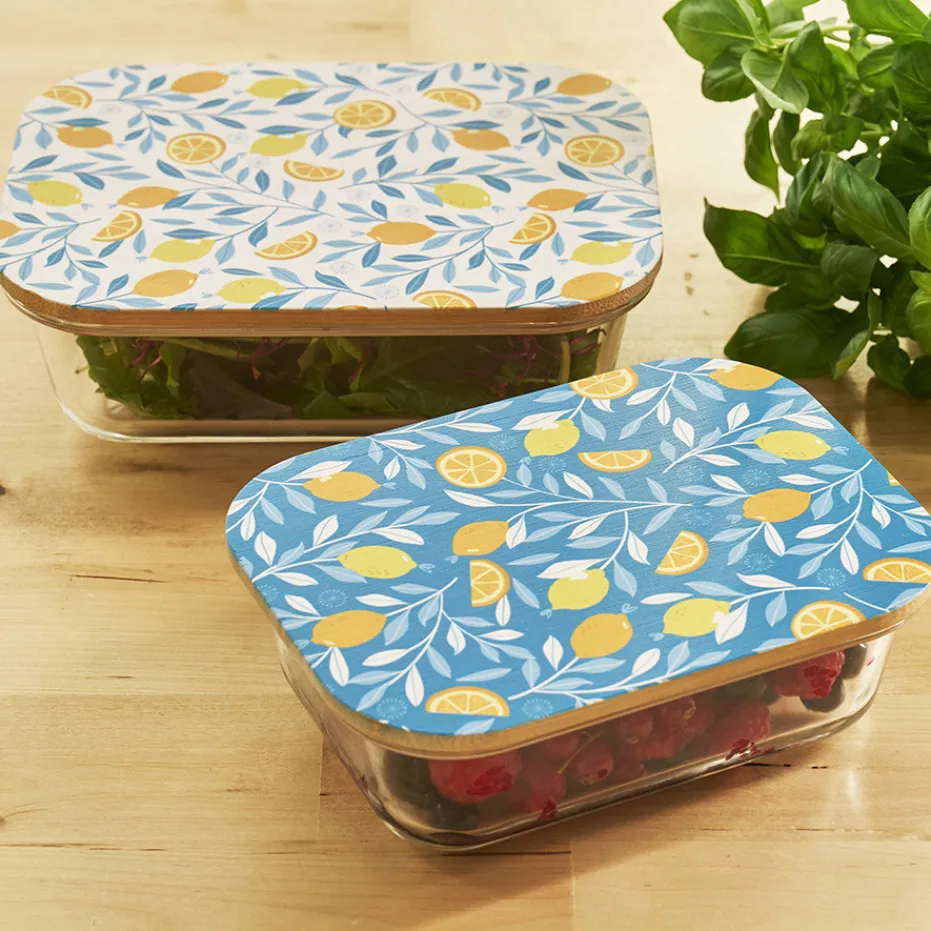 Outlet Pradel France Lot de 2 boîtes de conservation couvercles imprimés