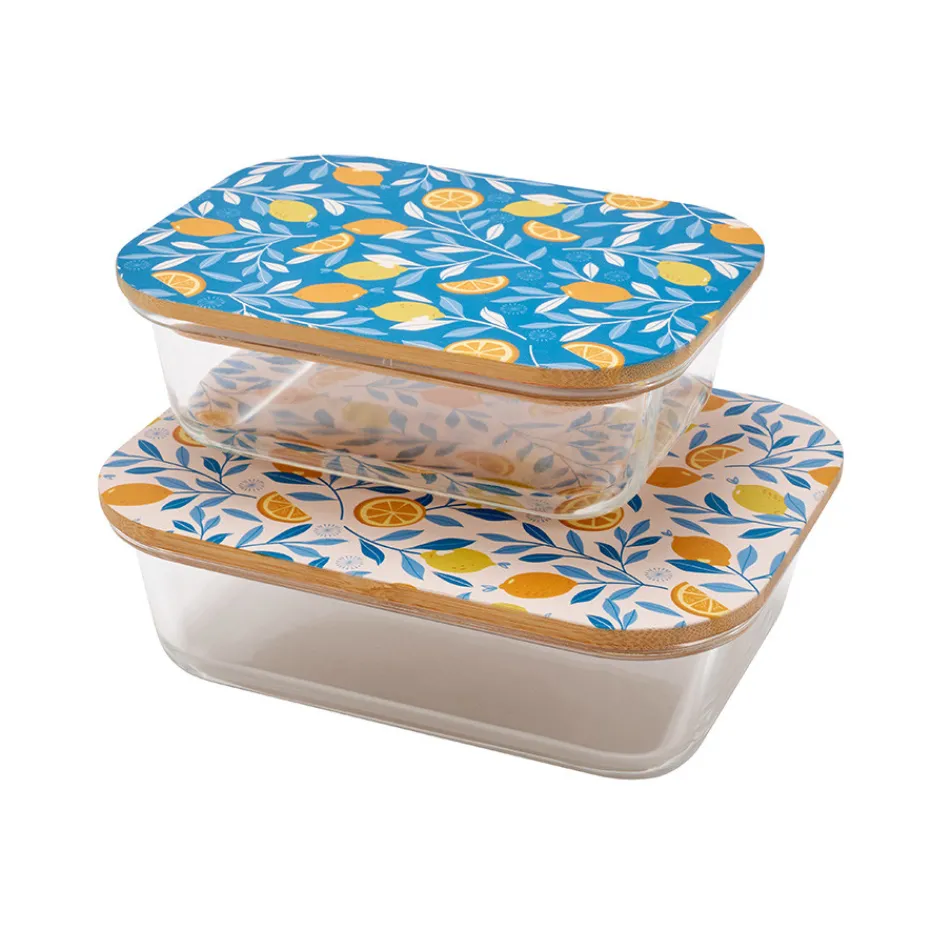 Outlet Pradel France Lot de 2 boîtes de conservation couvercles imprimés