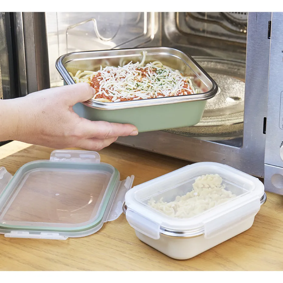 Online Pradel France Lot de 2 boîtes inox micro-ondables