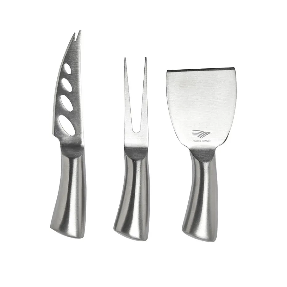 Outlet Pradel France Lot de 3 couteaux à fromage tout inox