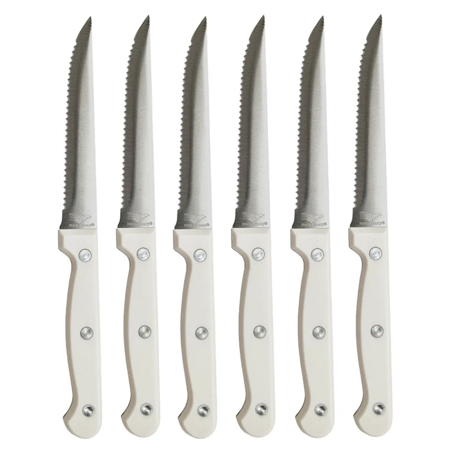 Clearance Pradel France Lot de 6 couteaux à steak - blanc