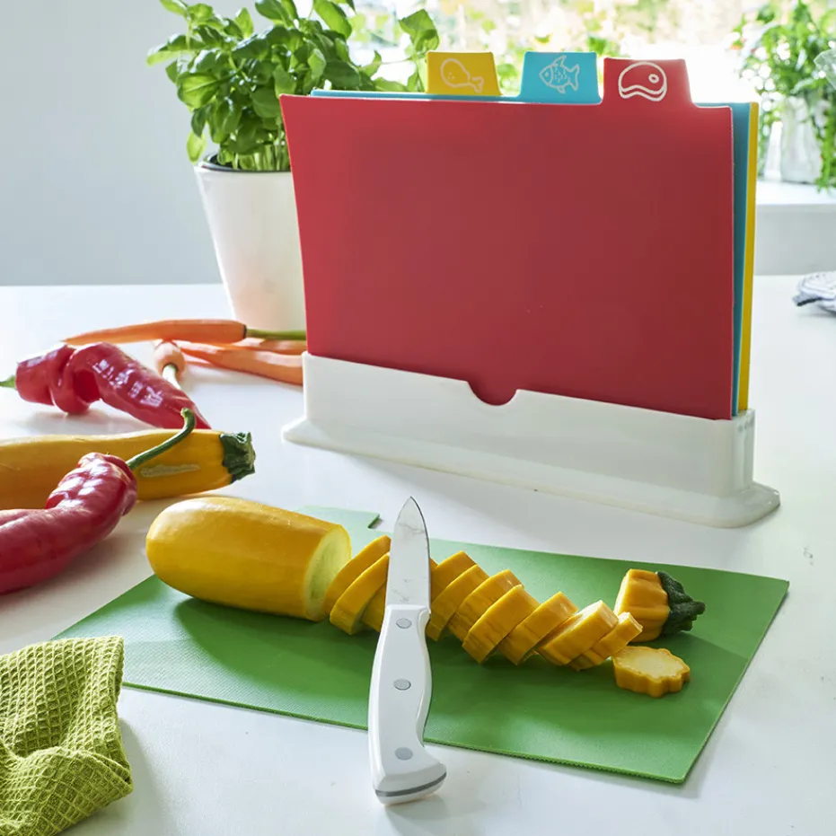 New Pradel France Lot de 4 planches à découper avec support