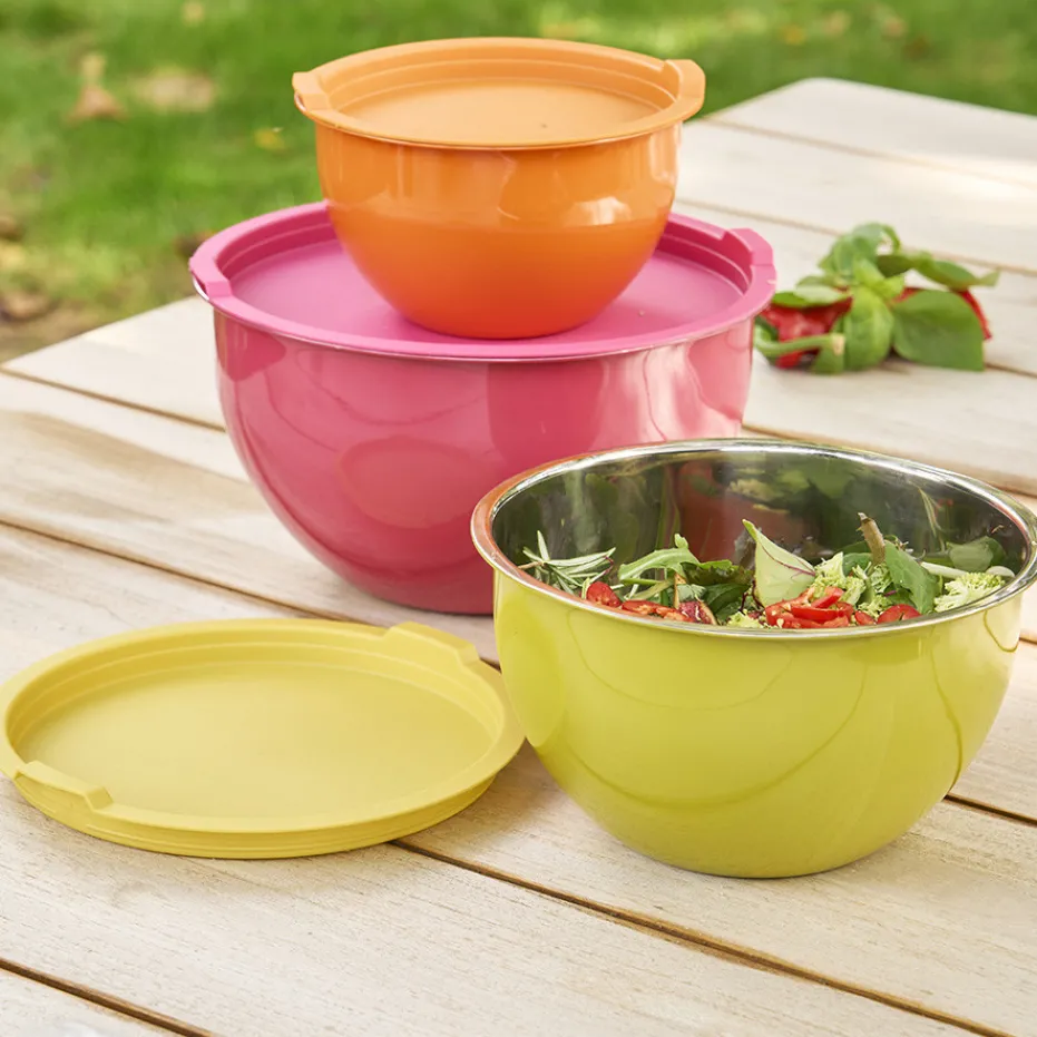 Cheap Pradel France Lot de 3 saladiers inox multicolores avec couvercles